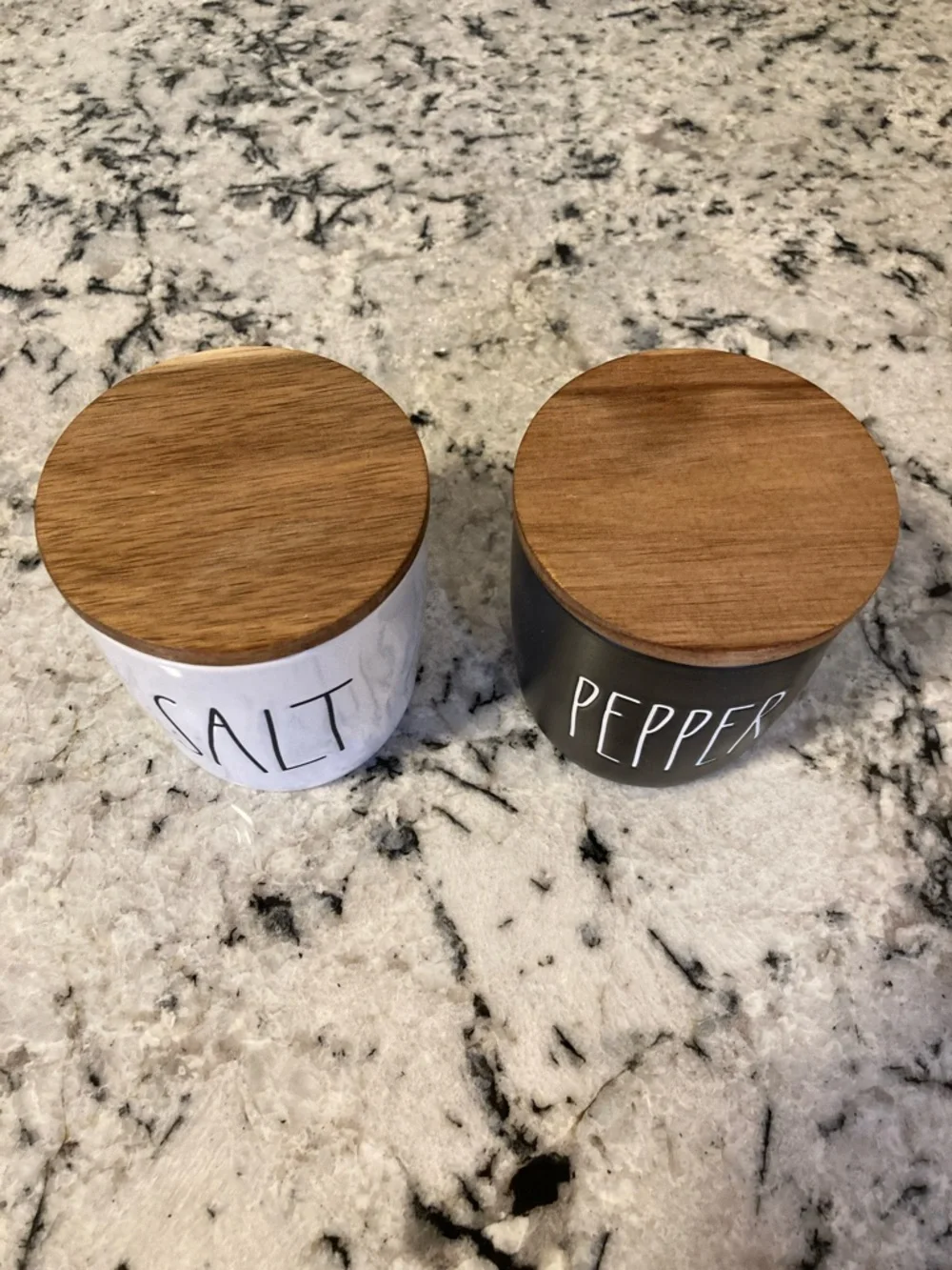 Rae Dunn Salt & Pepper Cellar Set, Ceramic - White & Black